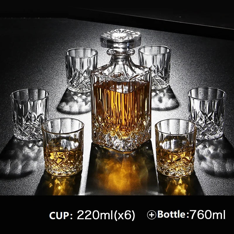 Russia Vodka Decanter Whiskey Bottle Crystal Glass Wine Beer Containers Glass Bottle Glass Cup Home Bar Tools Decoration