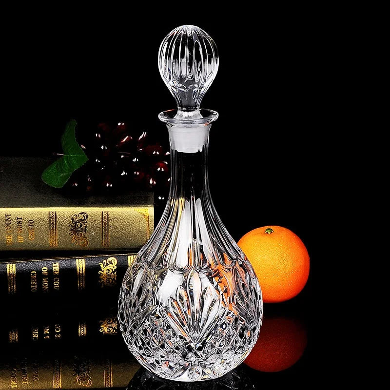 Crystal Glass Wine Red Bottle + Cups Wine Decanter Whiskey Liqour Pourer Home Bar Vodka Beer Bottle Jar Jug JR