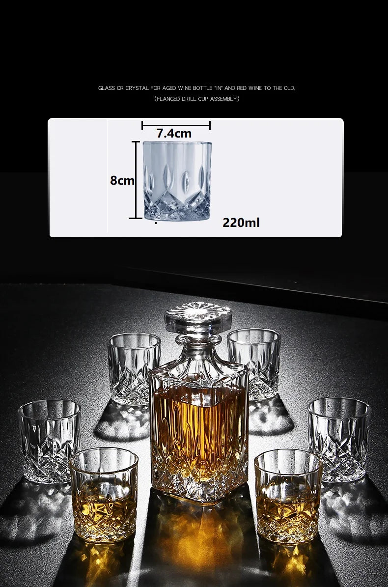 Russia Vodka Decanter Whiskey Bottle Crystal Glass Wine Beer Containers Glass Bottle Glass Cup Home Bar Tools Decoration