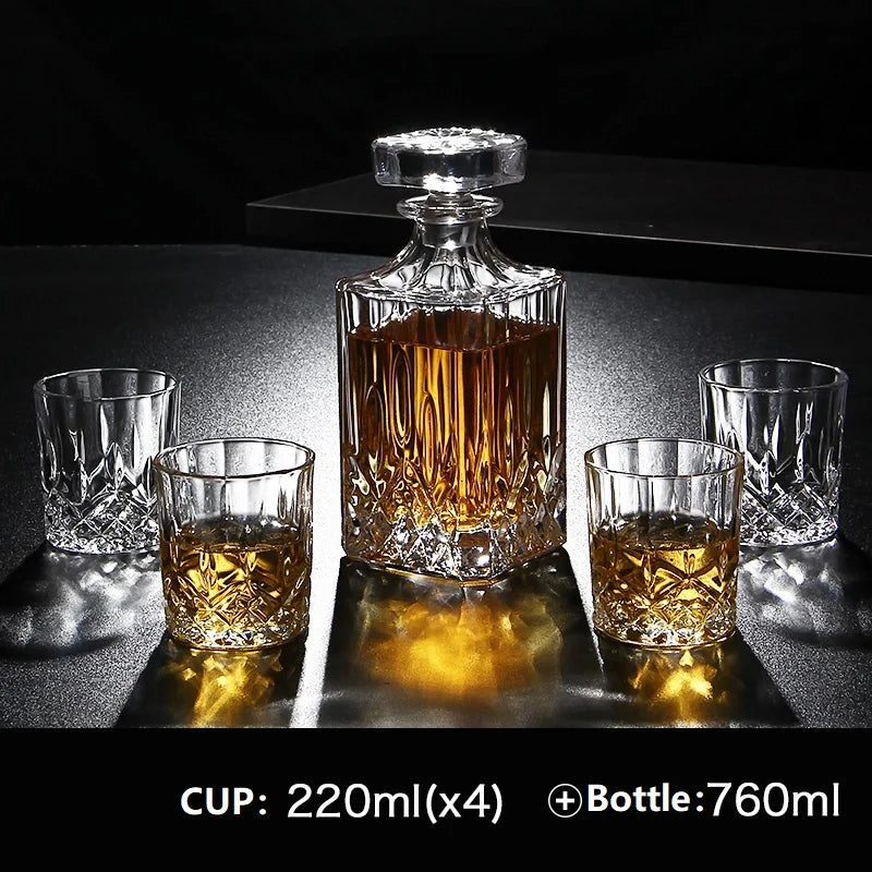 Russia Vodka Decanter Whiskey Bottle Crystal Glass Wine Beer Containers Glass Bottle Glass Cup Home Bar Tools Decoration