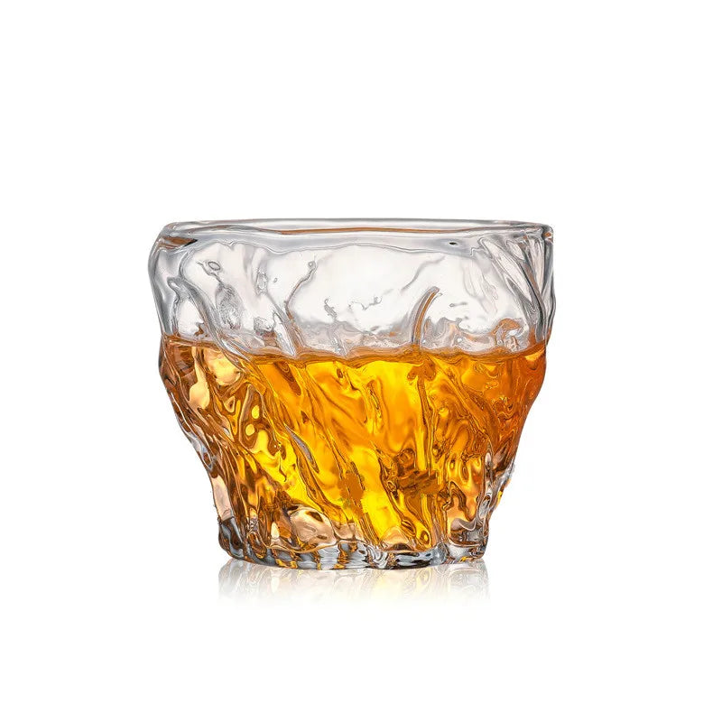 Tea Glass Cup Heat-resistant Hammer Pattern Transparent Glass Wine Whiskey Glass Mug for Bar Party Gift Japanese Sake Cup