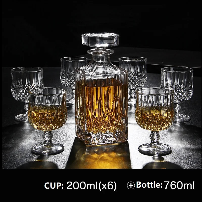 Russia Vodka Decanter Whiskey Bottle Crystal Glass Wine Beer Containers Glass Bottle Glass Cup Home Bar Tools Decoration