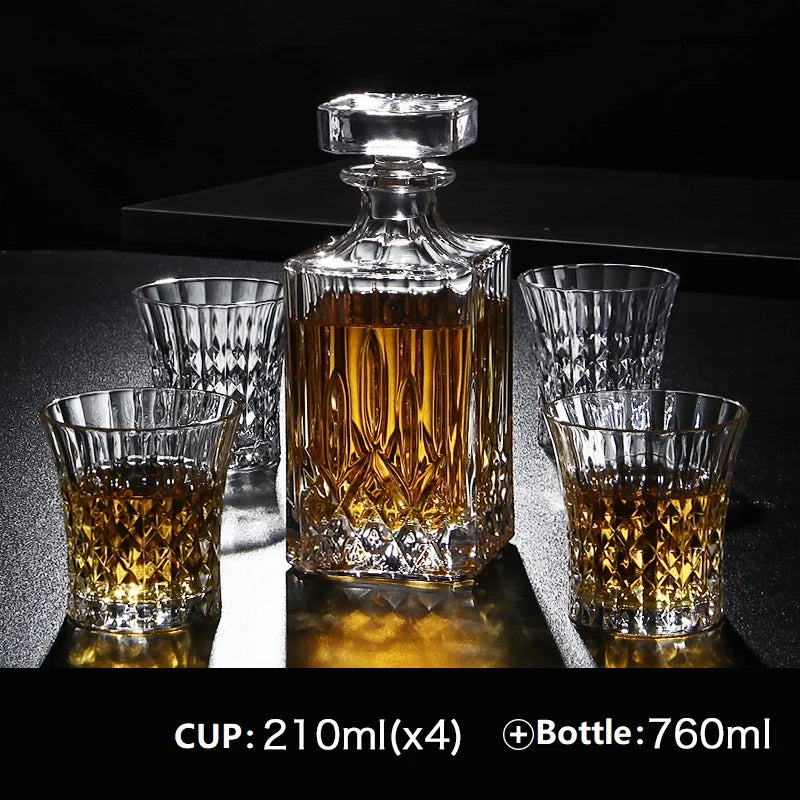 Russia Vodka Decanter Whiskey Bottle Crystal Glass Wine Beer Containers Glass Bottle Glass Cup Home Bar Tools Decoration