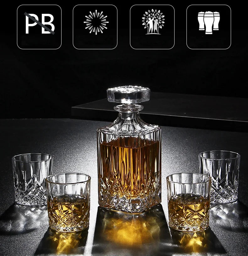 Russia Vodka Decanter Whiskey Bottle Crystal Glass Wine Beer Containers Glass Bottle Glass Cup Home Bar Tools Decoration