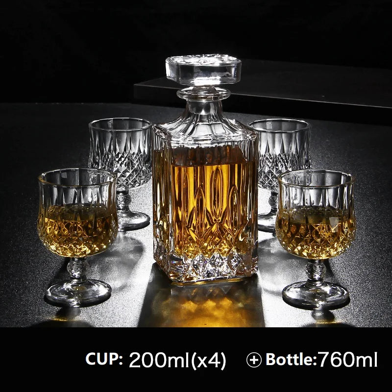 Russia Vodka Decanter Whiskey Bottle Crystal Glass Wine Beer Containers Glass Bottle Glass Cup Home Bar Tools Decoration