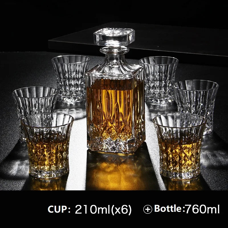 Russia Vodka Decanter Whiskey Bottle Crystal Glass Wine Beer Containers Glass Bottle Glass Cup Home Bar Tools Decoration