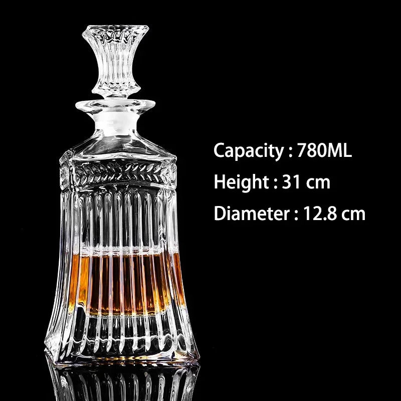 Barware crystal glass lead-free whiskey decanter for Liquor Scotch Bourbon Liquor Glass Alcohol Bottle