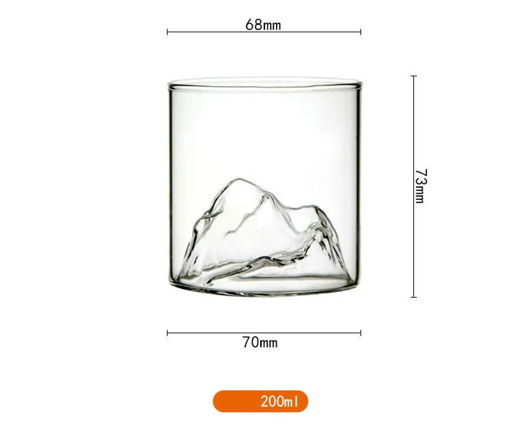 Creative Iceberg Design Whiskey Glass Bottom Raised Ice Mountain Rock Whisky Tumbler Gift Package Liquor Shot Glasses Wine Cup