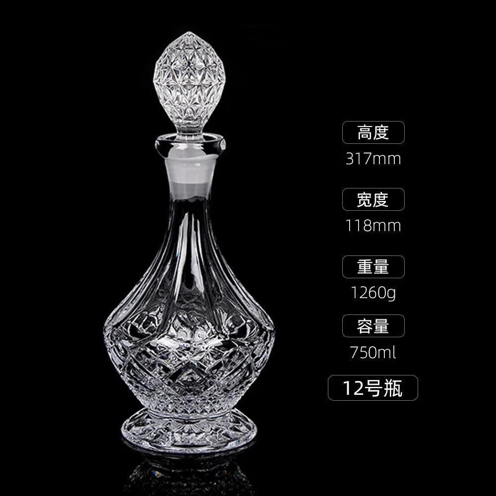 Crystal Glass Creative Home with Lid Red Wine Bottle Foreign Wine Bottle Whiskey Bottle Wine Bottle  Bar Accessories Home Bars