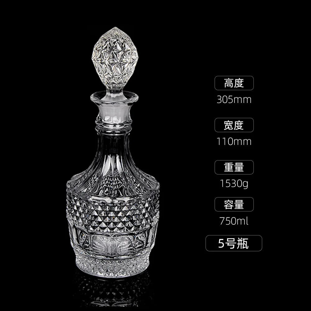 Crystal Glass Creative Home with Lid Red Wine Bottle Foreign Wine Bottle Whiskey Bottle Wine Bottle  Bar Accessories Home Bars