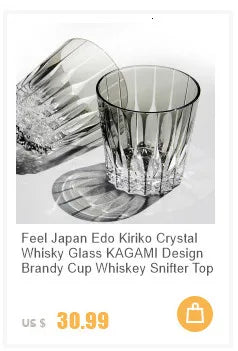 Peacock Open Screen Edo Kiriko Manual Cut Purple Crystal Glass Wine Snifter Brandy Tumbler Rock Glasses Whisky Cup Glassware