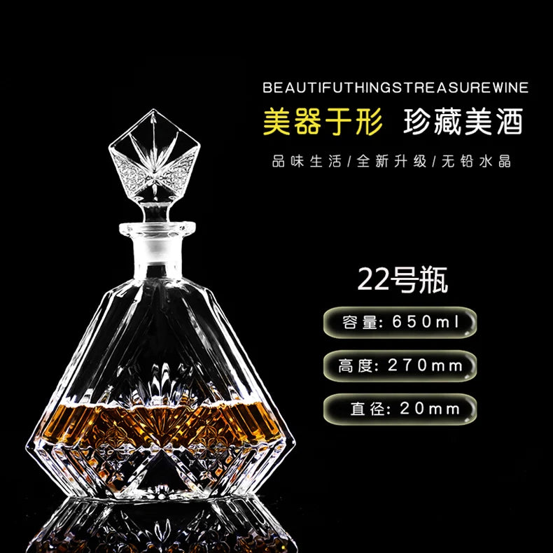 Crystal Glass Creative Home with Lid Red Wine Bottle Foreign Wine Bottle Whiskey Bottle Wine Bottle  Bar Accessories Home Bars