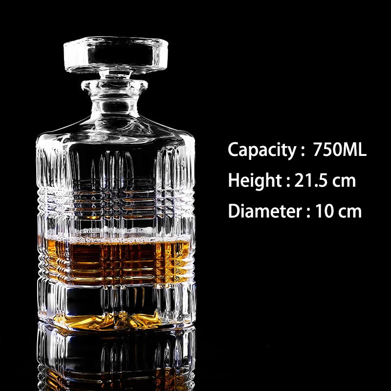 Barware crystal glass lead-free whiskey decanter for Liquor Scotch Bourbon Liquor Glass Alcohol Bottle