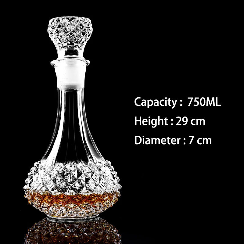 Barware crystal glass lead-free whiskey decanter for Liquor Scotch Bourbon Liquor Glass Alcohol Bottle