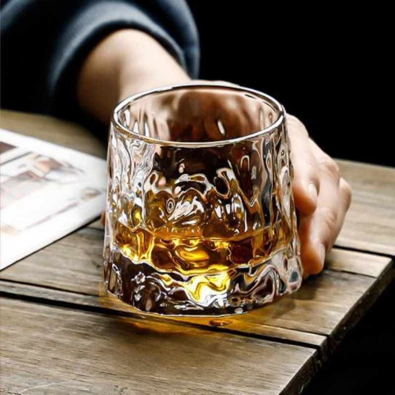 Novel Creative Thick Crystal Whiskey Tumbler Glass Spinning Tops Design Hammer Glasses of Wine Spirit XO Brandy Cup Wineglass