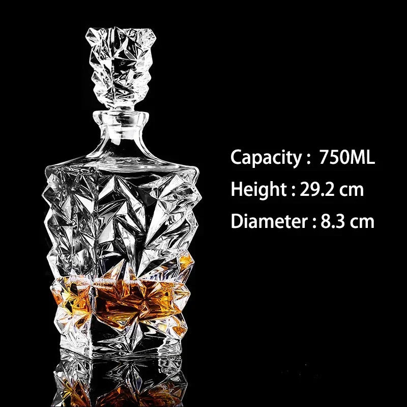 Barware crystal glass lead-free whiskey decanter for Liquor Scotch Bourbon Liquor Glass Alcohol Bottle