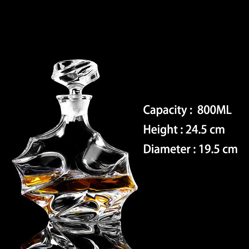 Barware crystal glass lead-free whiskey decanter for Liquor Scotch Bourbon Liquor Glass Alcohol Bottle