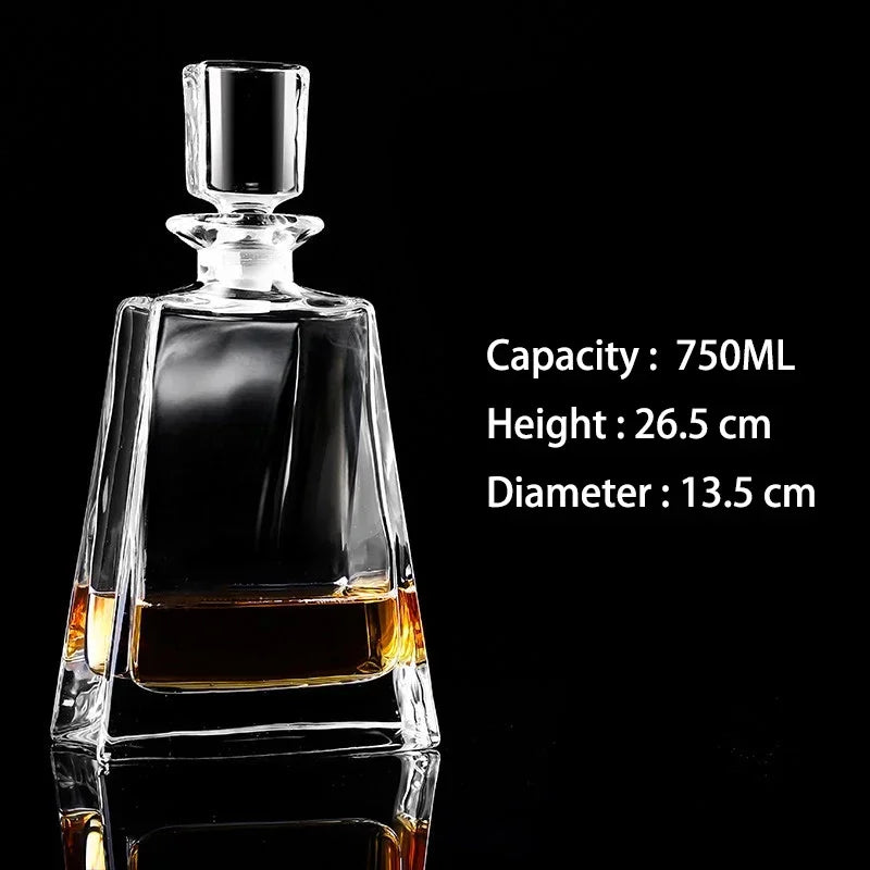 Barware crystal glass lead-free whiskey decanter for Liquor Scotch Bourbon Liquor Glass Alcohol Bottle