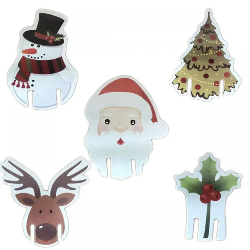 10PCS Christmas Cup Card Santa Hat Wine Glass Decor Ornaments Navidad Noel New Year Gift Home Christmas Decorations