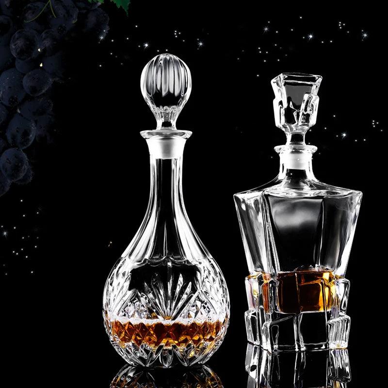 Barware crystal glass lead-free whiskey decanter for Liquor Scotch Bourbon Liquor Glass Alcohol Bottle