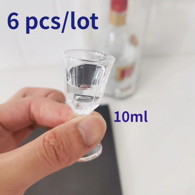 6pcs Shot Glass 10ml Small Capacity Glass Spirits Cup Goblet Spirits Cup Wine Dispenser Wholesale Transparent Cups Drinkware