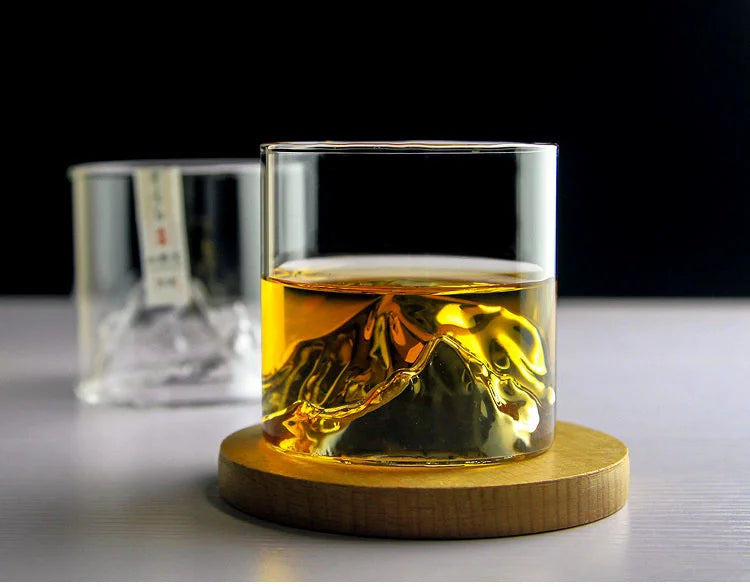 Creative Iceberg Design Whiskey Glass Bottom Raised Ice Mountain Rock Whisky Tumbler Gift Package Liquor Shot Glasses Wine Cup