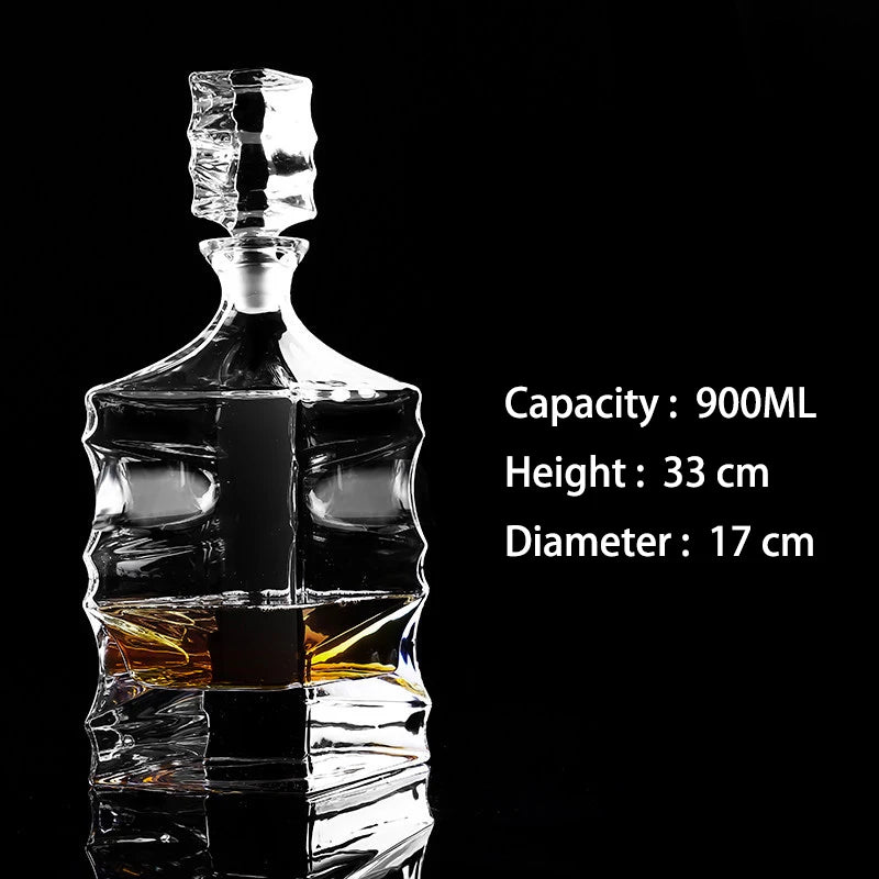 Barware crystal glass lead-free whiskey decanter for Liquor Scotch Bourbon Liquor Glass Alcohol Bottle