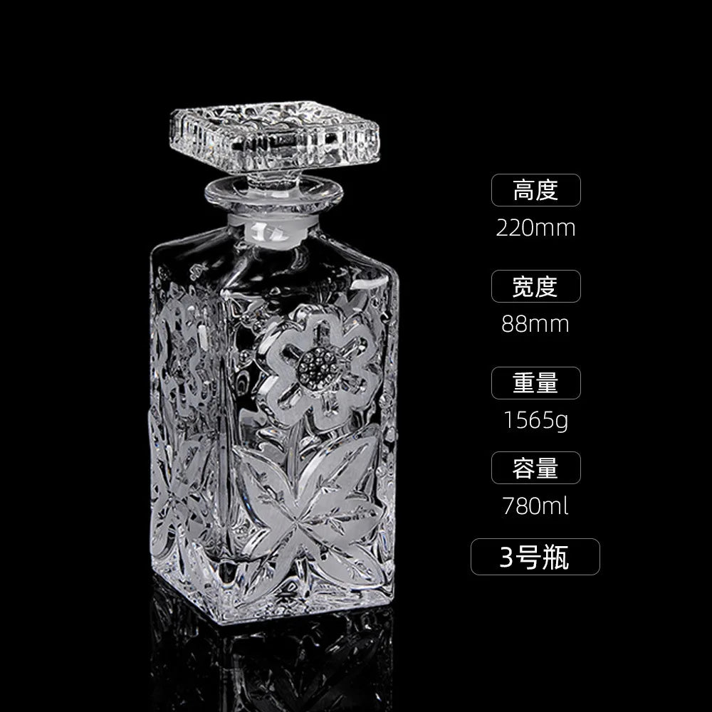 Crystal Glass Creative Home with Lid Red Wine Bottle Foreign Wine Bottle Whiskey Bottle Wine Bottle  Bar Accessories Home Bars