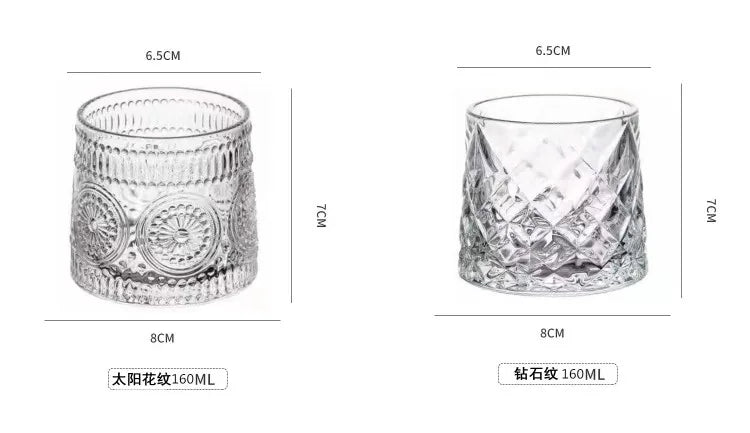 Creative Thick Crystal Whiskey Tumbler Glass, Spinning Tops Design, Hammer Glasses, Wine Brandy Cup, 250ml home drinkware