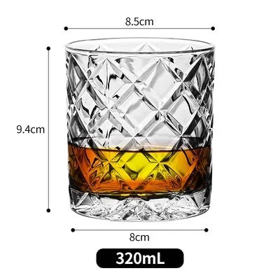 Creative Thick Crystal Whiskey Tumbler Glass, Spinning Tops Design, Hammer Glasses, Wine Brandy Cup, 250ml home drinkware