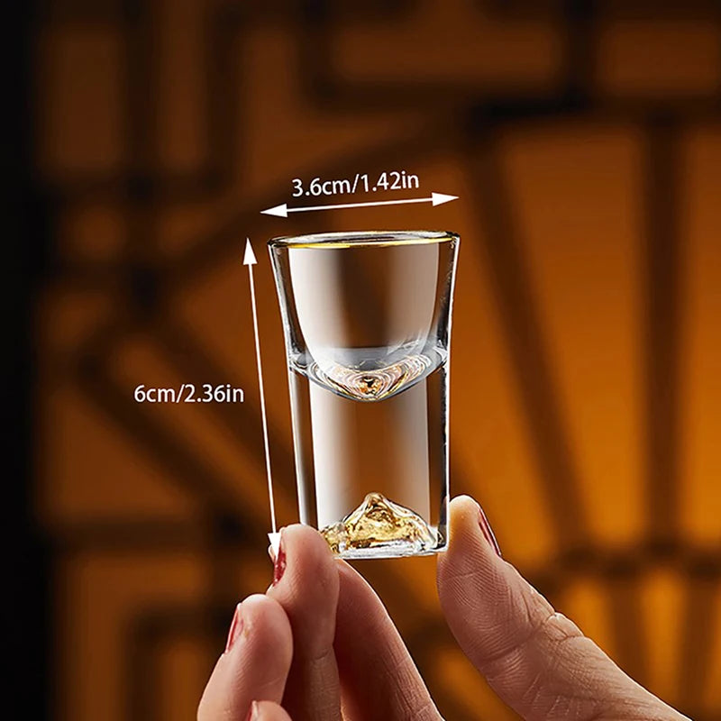 10ML Crystal Glass Vodka Glass Sake Shochu Glass Bar Liqueur Double Bottom Gold Foil Glass Tea Cup High-end Gifts Hard Liquor