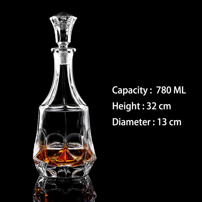 Barware crystal glass lead-free whiskey decanter for Liquor Scotch Bourbon Liquor Glass Alcohol Bottle