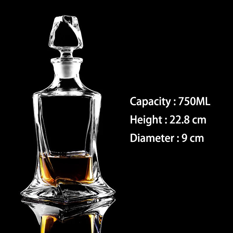 Barware crystal glass lead-free whiskey decanter for Liquor Scotch Bourbon Liquor Glass Alcohol Bottle