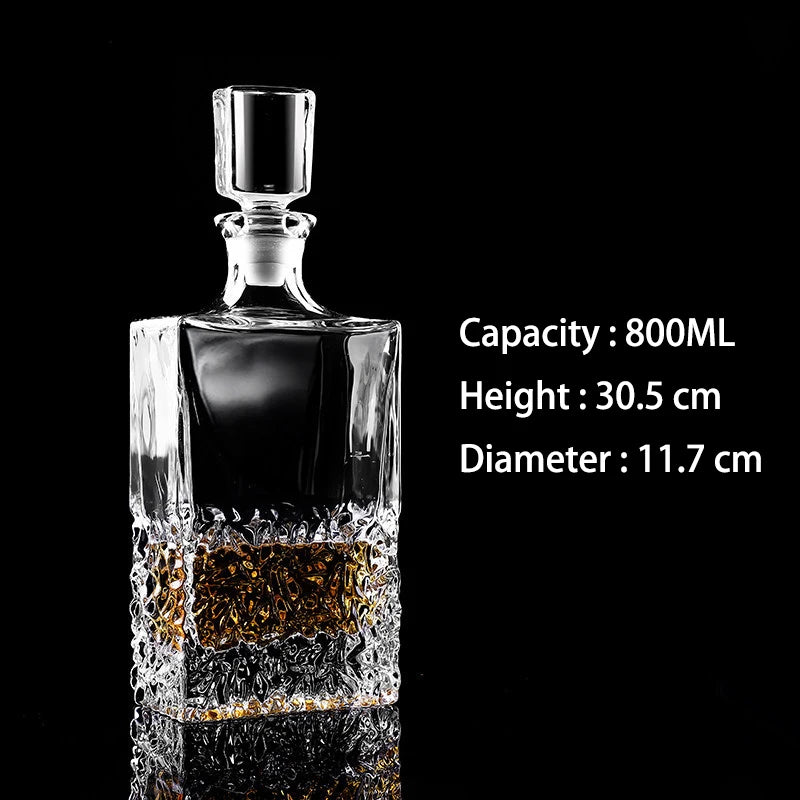 Barware crystal glass lead-free whiskey decanter for Liquor Scotch Bourbon Liquor Glass Alcohol Bottle