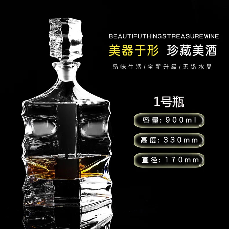 Crystal Glass Creative Home with Lid Red Wine Bottle Foreign Wine Bottle Whiskey Bottle Wine Bottle  Bar Accessories Home Bars