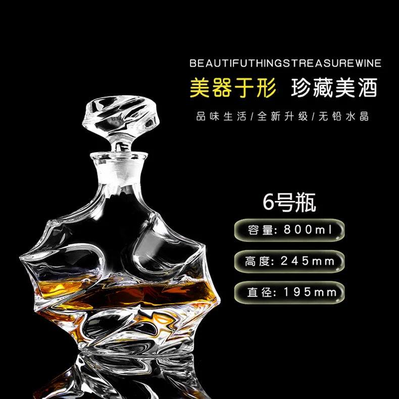 Crystal Glass Creative Home with Lid Red Wine Bottle Foreign Wine Bottle Whiskey Bottle Wine Bottle  Bar Accessories Home Bars