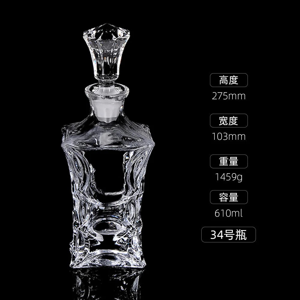 Crystal Glass Creative Home with Lid Red Wine Bottle Foreign Wine Bottle Whiskey Bottle Wine Bottle  Bar Accessories Home Bars