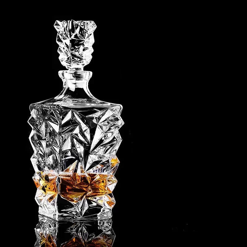 Barware crystal glass lead-free whiskey decanter for Liquor Scotch Bourbon Liquor Glass Alcohol Bottle