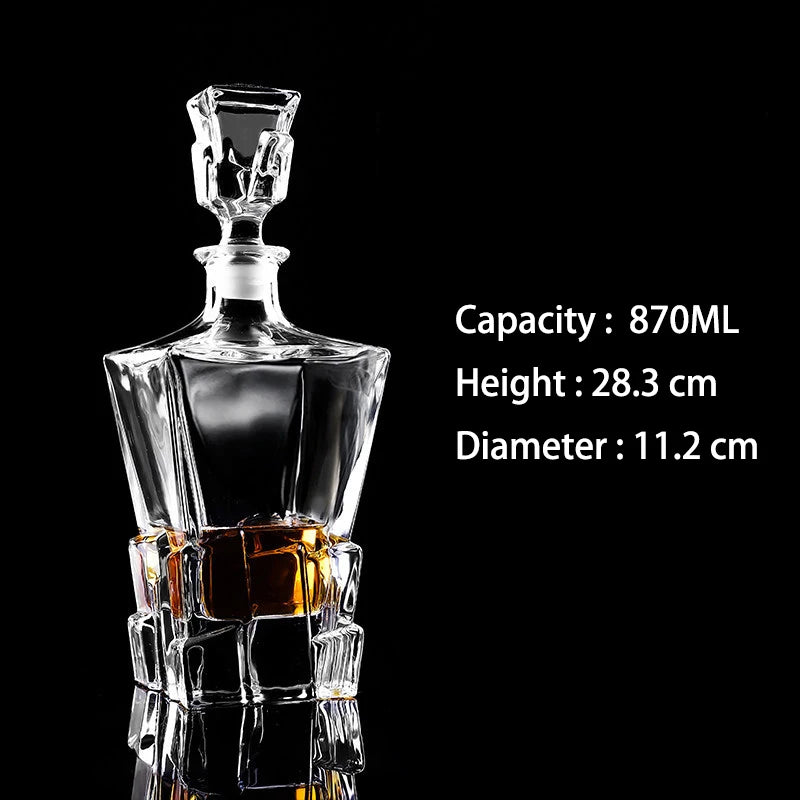 Barware crystal glass lead-free whiskey decanter for Liquor Scotch Bourbon Liquor Glass Alcohol Bottle