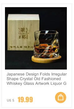 Creative Iceberg Design Whiskey Glass Bottom Raised Ice Mountain Rock Whisky Tumbler Gift Package Liquor Shot Glasses Wine Cup