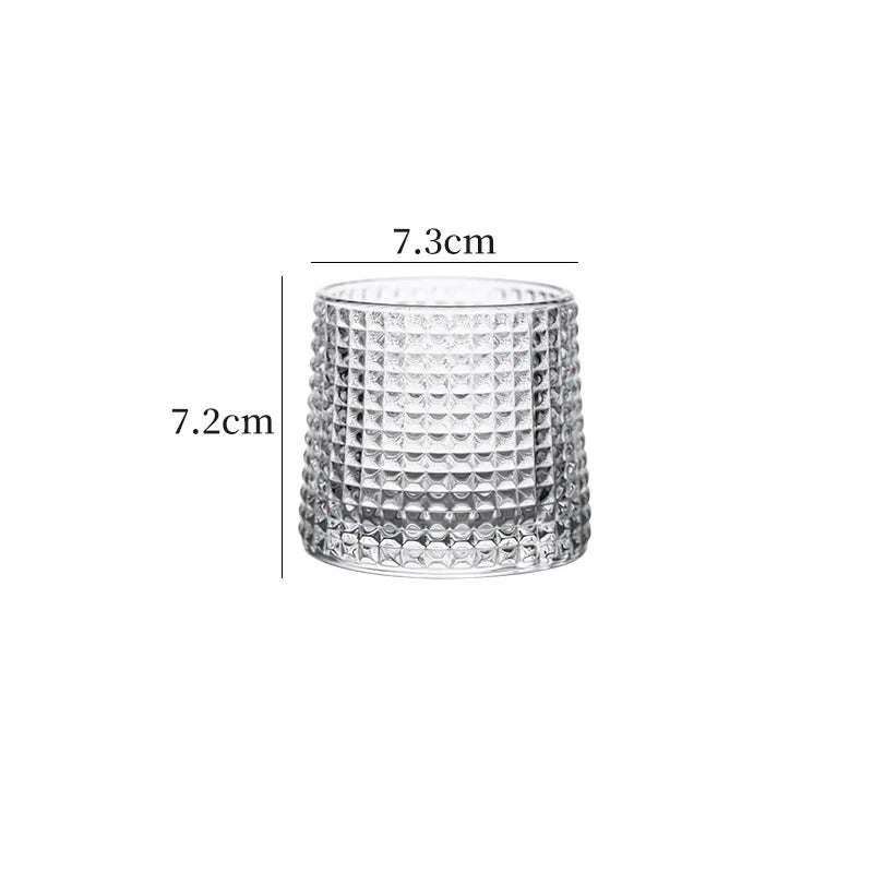 2pcs 3pcs Irregular Whiskey Glass 160ml Spinning Cup Rotating Beer Brandy Cocktail Drinking Tumbler Down Glass Wine Cups