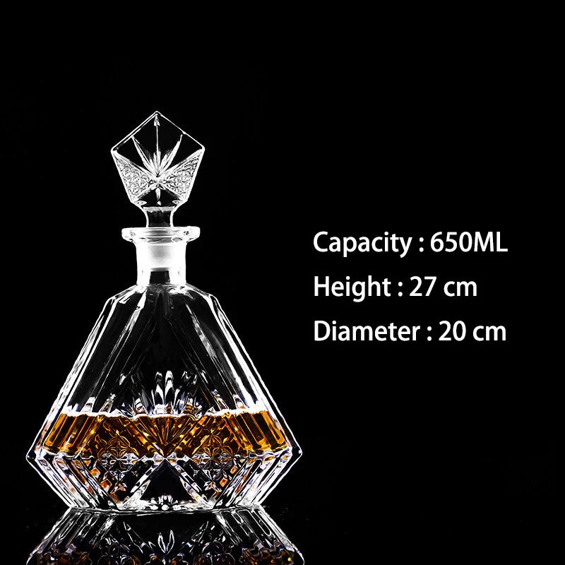 Barware crystal glass lead-free whiskey decanter for Liquor Scotch Bourbon Liquor Glass Alcohol Bottle