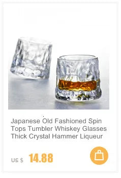 Creative Iceberg Design Whiskey Glass Bottom Raised Ice Mountain Rock Whisky Tumbler Gift Package Liquor Shot Glasses Wine Cup