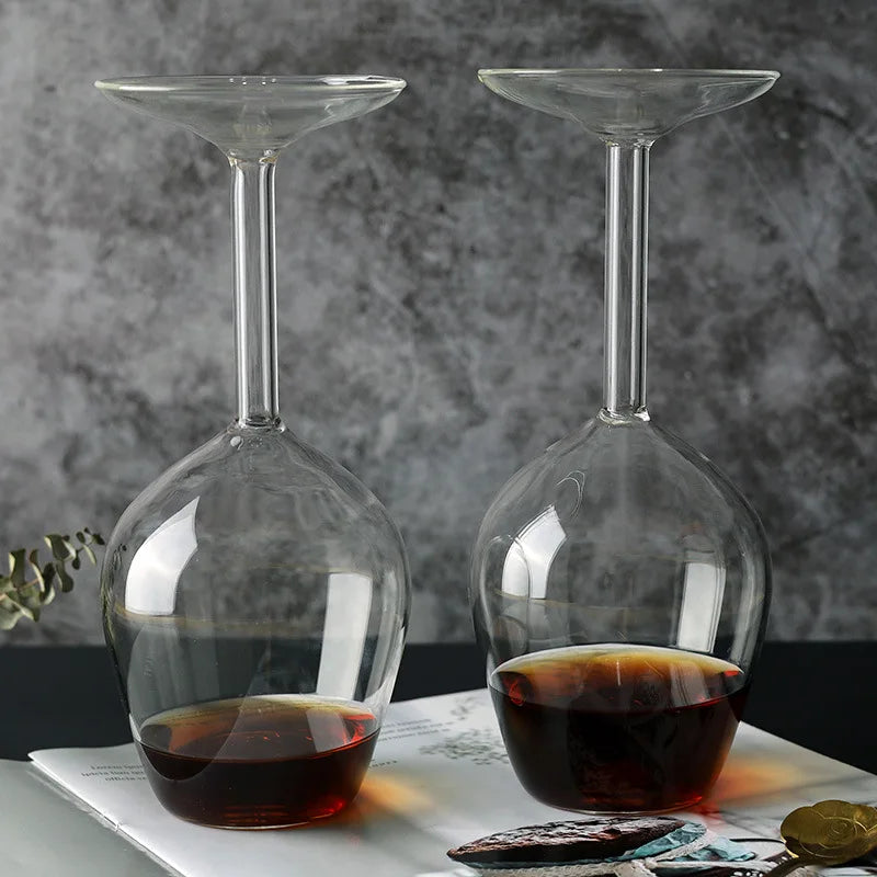 Unique 1pc 13.5oz Inverted Wine Glass,Ideal for Spirits & Cocktails, Home Bar and Restaurant ,Enhance Your Beverage Experience