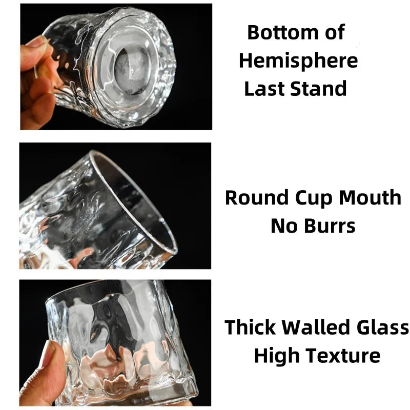 200ML Whiskey Glasses Cup Novelty Rotatable Arware Old Fashioned Wine Glass with Wooden Base for Juice Tea Bar Drinking Tools