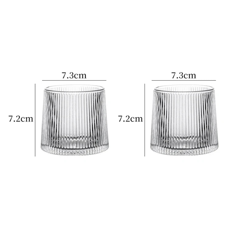 2pcs 3pcs Irregular Whiskey Glass 160ml Spinning Cup Rotating Beer Brandy Cocktail Drinking Tumbler Down Glass Wine Cups