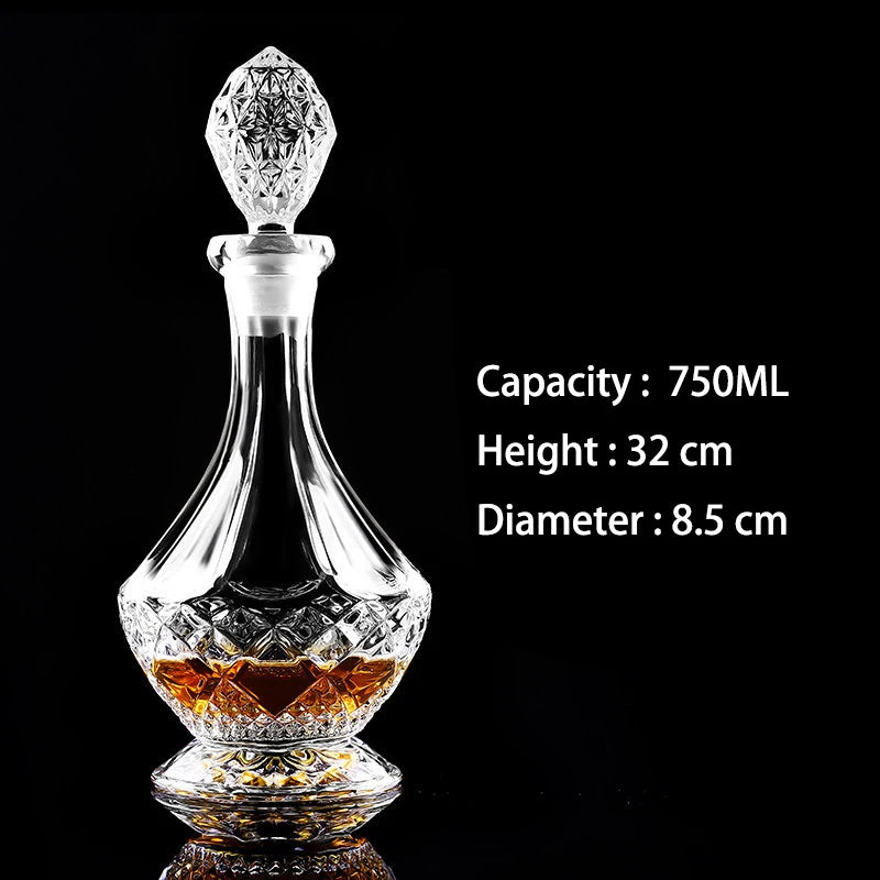 Barware crystal glass lead-free whiskey decanter for Liquor Scotch Bourbon Liquor Glass Alcohol Bottle