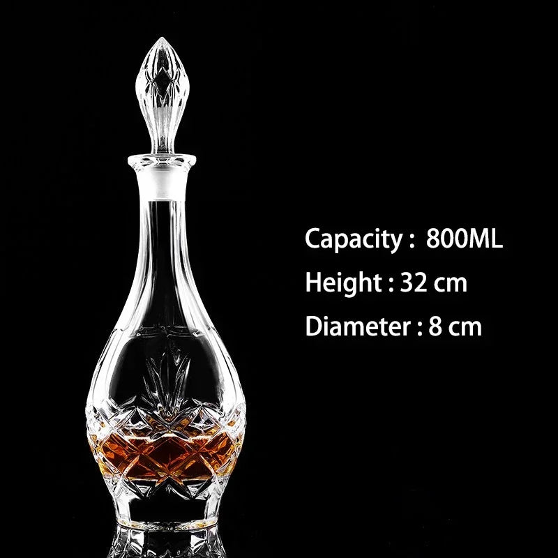 Barware crystal glass lead-free whiskey decanter for Liquor Scotch Bourbon Liquor Glass Alcohol Bottle