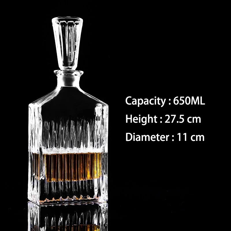 Barware crystal glass lead-free whiskey decanter for Liquor Scotch Bourbon Liquor Glass Alcohol Bottle