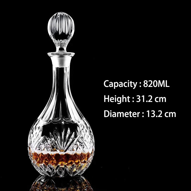 Barware crystal glass lead-free whiskey decanter for Liquor Scotch Bourbon Liquor Glass Alcohol Bottle